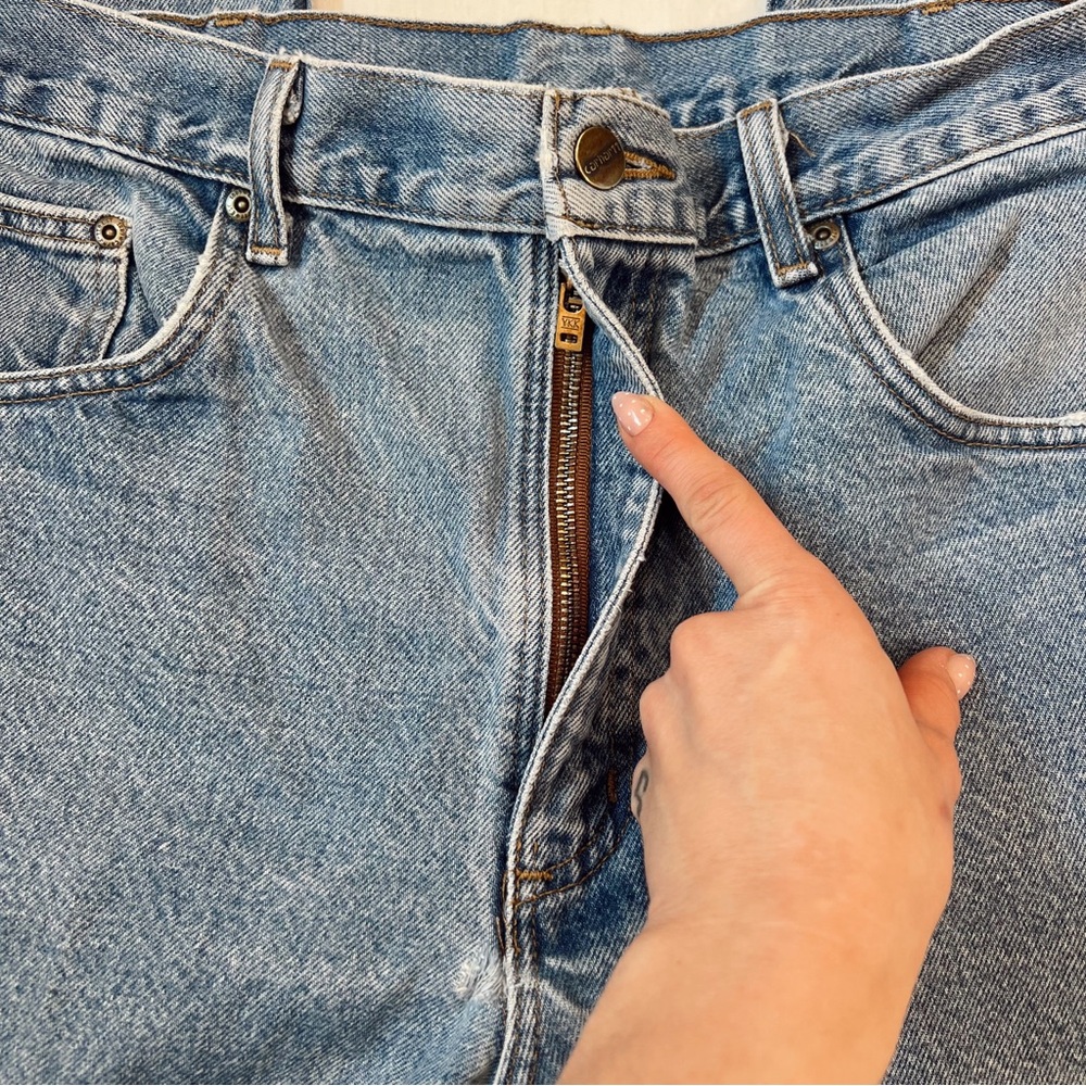 Vintage 90s Carhartt‎ Light Wash Traditional Fit Jeans Size 36x32 B17-DST - Picture 7 of 10